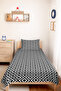 Black and White Geometric Youth Room Single Pique Set - Plaid 160X220 cm Quilted Bedspread - 5