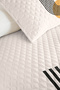 Mustard Geometric Modern Young Room Single Pique Set - Black 160X220 cm Quilted Bedspread - 3