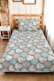 Tropical Leaf Green Young Room Single Pique Set - Modern Powder 160X220 cm Bedspread - 2