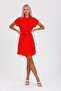 Yazlik Viscose Woven Thin Fabric Women's Dress with Belt - 6