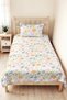 Pastel Floral Pink Girls' Pique Set - Cute Floral Yellow Baby Room Bedspread - 160X220 cm - 4