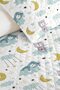 Moon Cloud Turquoise Children's Pique Set - Cute Pastel Yellow 160X220 cm Quilted Bedspread - 3