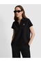 Black Comfort Fit Polo Collar T-Shirt 50326890-Vr046 - 3