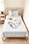 Elephant Pastel Orange Children's Room Single Pique Set-Cloud Star 160X220 cm Quilted Bedspread - 8