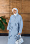 Women's Embroidered Half-Button Denim Dress - 5