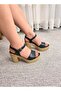 Women's Adara Black Single Strap 10 cm Platform Shoes