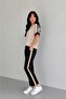 Women's Crew Neck Stripe Detailed Comfortable Cool Tracksuit Set - 5