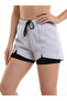 Women's Active Swim Shorts with Inner Tights and Slit Detail - 3
