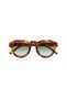 Zeno Round Unisex Sunglasses Sahara Havana / Green Lens Ok032Sh-Gr