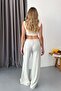 Women's Adjustable Waist Wide Leg Sweatpants Gray - Ms0001271 - 5