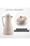 1L Vacuum Flask Dallah Arabic Coffee Thermos Double Wall Hot Cold Jug with Grip Handle Beige DKW03 - 3