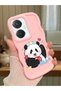 Vivo Y27 Compatible Case Camera Protector Pink Silicone Couple Phone Case Panda Pattern