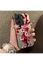 Poco C65 Compatible Silicone Edge Hard Back Case Couple Phone Case with Floral Pattern - 3