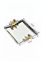 Elegant Square Duo Volo Prezioso Kulp Patterned Chrome Presentation Promise Engagement Tray 22X22Cm - 2