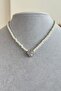 Heart Stone Detailed Pearl Necklace - 2