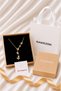 Gift Concept Boxed Bag Gold Color Steel Zircon Stone Butterfly Pendant Necklace - Gift for a Woman or a Lover - 4