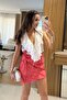 Women's V-Neck Front Tie Ruffle Flounce Sleeveless Stylish Blouse - 2