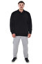 Long-Sleeved Polo Collar Seasonal Sweatshirt Black Suitable for Men with Large Sizes between 115-155 Kilograms - 6
