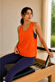 Women's Orange Backless Racerback Sports Tank Top - 3