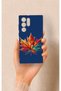 Samsung S22 Ultra Compatible Colorful Leaf Pattern Silicone Case