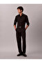 Men's Brand Logo Shirt Collar Full Button Black Shirt - 3