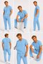 Lycra Scrubs Medical Uniform, Nurse Doctor Hospital Uniform, Men and Women, Healthcare Staff Uniforms, Navy Blue, Purple, Beige, Gray, Burgundy, Coffee, Orange, Blue, Mint, Sage Green, Green, Khaki - 5