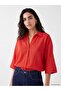 Lcw Vision Red Oversize Poplin Women's Shirt