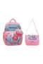Set of 3 Leather Printed Mermaid Girls Nursery Kindergarten Bag and Lunch Bag with Pen Holder and Small Wallet as a Gift. - 2