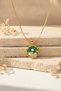 Yellow Color Leaf and Pearl Detailed Round Necklace - Stylish and Elegant Design - 4