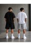 2-Piece Shorts for Men (Black-Grey) Summer Wide Fit Oversize Washable Fabric Anti-Sweat - 2