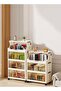 CozyNest 5-Tier Foldable Mobile Storage Cabinet, 65cm Wide Transparent Door Organizer, Rolling Snack Storage Rack for Living Room & Bedroom - 6