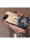 iPhone 16E Compatible Silicone Edge Hard Back Case Couple Phone Case Tower Pattern - 2