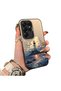 Samsung Galaxy S25 Ultra Compatible Silicone Edge Hard Back Case Couple Phone Case Tower Pattern