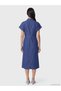 Ozmarka New Season Indigo Shirt Collar Waist Tie Jean Dress - 4