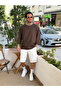 Fakir Sleeveless Viscose Linen Oversize T-Shirt Brown - 2