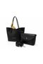 Galb Black Women's Shoulder Bag Set of 3 Daily Shopper Bag Hand Bag - 6