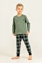 Boy's Pajama Set Printed Green Long Sleeve Pajama Set Us2647-C-V2