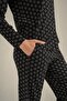 Women's Black Embroidered Shirt Pajama Set Pc9290-S-V1 - 5