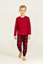 Boy's Pajama Set Printed Red Long Sleeve Pajama Set Us2647-C-V3