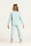 Girl's Printed Green Long Sleeve Tracksuit Set Us2719-C-V3 - 4