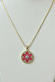 Yellow Chain, Pink Enamel Star Motif, Stone Steel Necklace - 7
