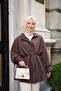 Women's Waist Tie Strap Detailed Zippered Tunic Brown