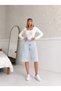 Ice Cream Long High Waist Full Fit Flare Tasseled Denim Shorts - 3