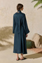 Petrol Green Dress with Scarf Detail - 6