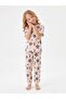 Girl's Summer Colorful Flower and Cherry Pattern 100% Cotton Single Jersey Fabric Reactive Dyeing Short Sleeve Pajamas Set - 2