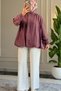6515 - Stylish, Comfortable, Casual, Short Balloon Sleeve, Thin Viva Fabric, Hidden Button Detail Women's Jacket - 4