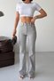 Women's High Waist Spanish Flare Gray Jeans - 8