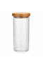 Ameco Crackle Glass Canister with Acacia Wooden Lid | Airtight Kitchen Storage Jar | 500 ml / 1000 ml - 5