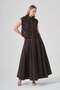 Women's Mesh Detail Vest Suit Brown 31425 - 4