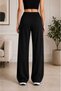 Women's Wrinkled Fabric High Waist Loose Palazzo Wide Leg Pants Casual - 2